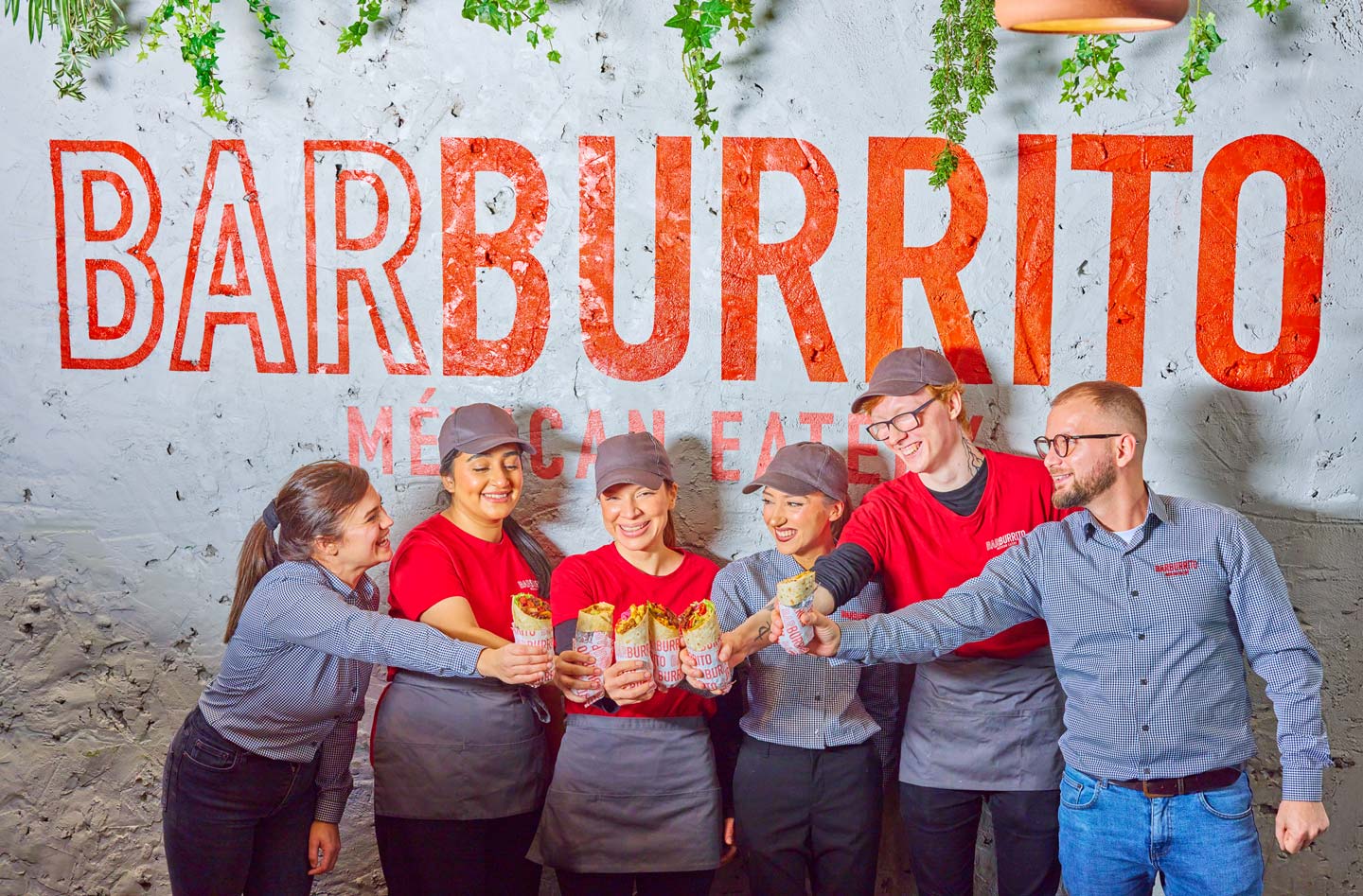 Burritos and fresh ingredients