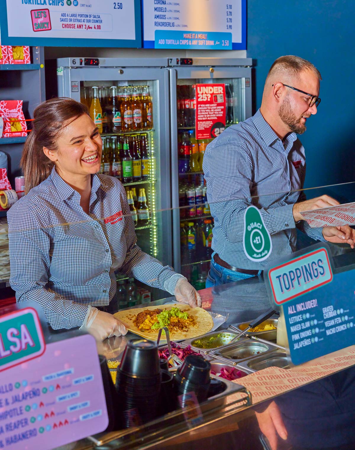 Barburrito serving staff serving food