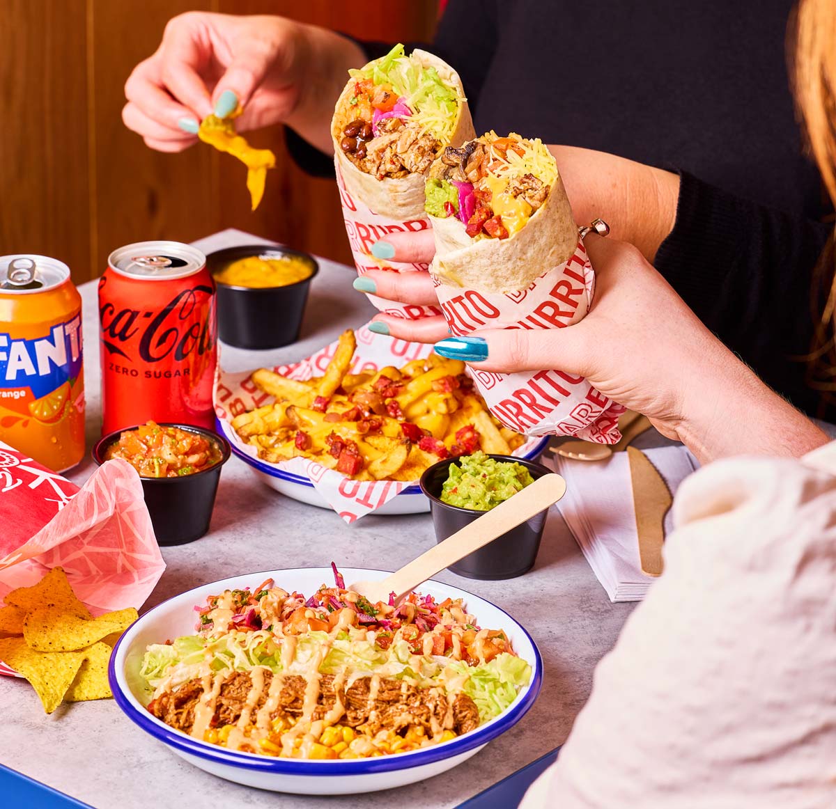 Barburrito customers enjoying their food